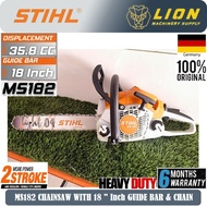 [ 100% ORIGINAL ] New Model STIHL MS182 CHAINSAW WITH 18 " Inch GUIDE BAR & CHAIN - 6 Months Warrant