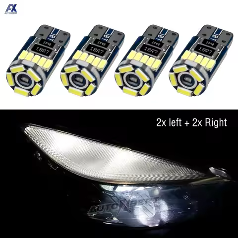 4x Xenon White LED Side Light Parking Lamp Front Eyebrow Light Bulbs Car Accessories Clearance Bulbs
