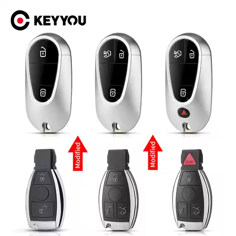 KEYYOU 2/3/4 Buttons Modified Keyless Entry Remote Car Key Shell For Mercedes Benz Year 2000+ Suppor