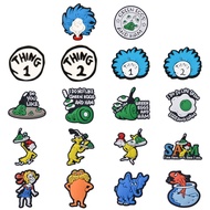 Dr. Super Hot Classic Cartoon Theme PVC Material Shoes Flowers Are Coming Thing1 and Thing2 Playful 