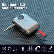 Bluetooth 5.3 AUX Receiver 3.5mm Wireless Adapter With Mic For Car TV Speaker PC Headphone TF Card S