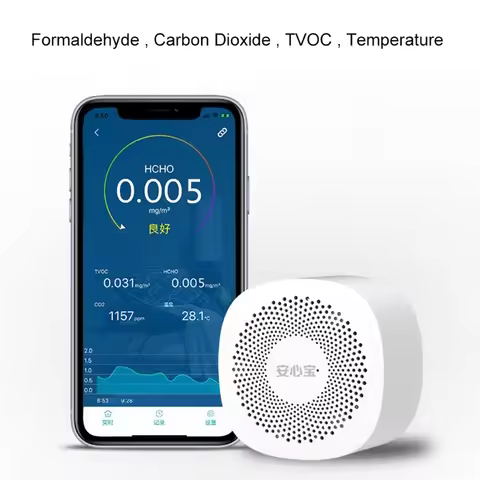 Air Quality Monitor Digital CO2 Detector Phone APP Monitor Formaldehyde Carbon Dioxide Air Analyzer 