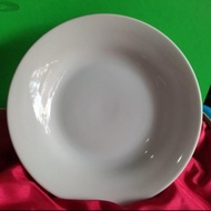 Piring Makan Keramik Putih Polos Ukuran 9inchi 23cm 1 Lusin