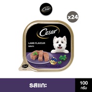 [ส่งฟรี] CESAR อาหารเปียกสุนัข แบบถาด รสเนื้อแกะ 100 ก. (24 แพ็ก)