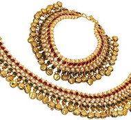 Traditional Indian Fashion Bollywood Ethnic Gold Kundan Ghungroo Beads Payal Anklet
