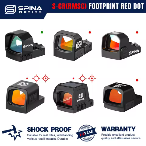 SPINA OPTICS S-CR RMSc Red Dot Sight Compact Solar Multi Reticles Shake Awake Sight HS 407K/507K G48