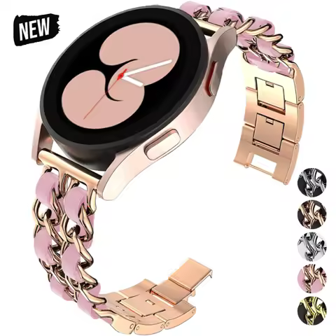 18mm 20/22mm Band for Samsung Galaxy Watch 7 6 40mm 44mm Amazfit Active 2 Steel Chain Bracelet Huawe