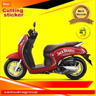 Sticker cutting jack daniels whiskey untuk variasi motor scoopy mio vespa dll