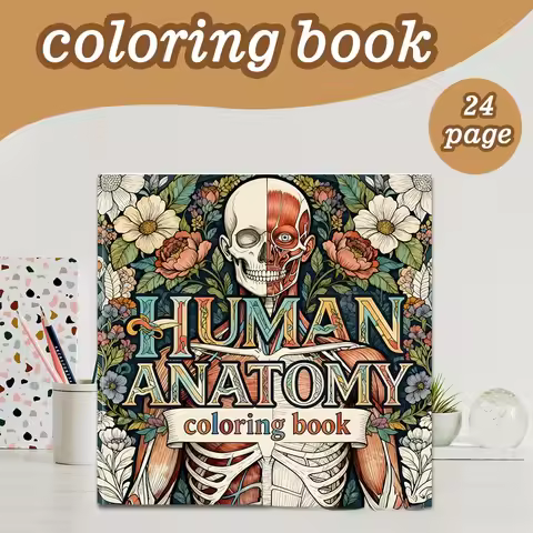 Anatomy Coloring Book 24 Pages Human Body Medical Illustrations for Students Stress Relief Learning 