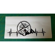 STICKER COMPASS AND MOUNTAINS,STICKER DAKAR,STICKER ADVENTURE.STICKER TAHAN PANAS.