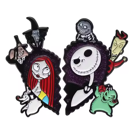 Halloween Enamel Brooch The Nightmare Before Christmas Pins Clothes Backpacks Lapel Badges Fashion A