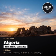 Algeria Travel eSIM 2GB-20GB & Unlimited 3-30 Days Prepaid Internet Plan