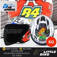 SG SELLER 🇸🇬 PSB APPROVED NHK GT avenger Jakub Brno #2 White orange Glossy open face motorcycle helmet with sun visor