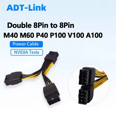 Power Adapter Cable Dual Female 8Pin To 8Pin Male for NVIDIA Tesla Graphics Card M40 M60 P40 P100 V1