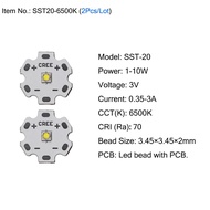 หลอดไฟ LED SST12 SST20 SST70 SST40 5W LED แบบ SMD โมดูลโคมไฟลูกปัดแสงสีขาว6500K สำหรับไฟฉายไฟหน้า