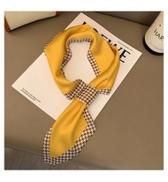 Khăn quàng cổ bandana turban Khăn lụa nữ phong cách Hàn Quốc nhiều màu sắc Tặng dây cột tóc