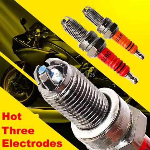 1 2 PCS Three-electrode Super D8TC Motor Spark Plug 125cc for DR8EA D8EA DR8EIX DPR8EA-9 DPR8EIX-9 I
