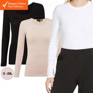 Muslimah Long Sleeve Inner Top - Soft Cotton Blouse for Modest Fashion & Comfort | Plus Size