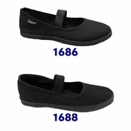 Spako Kasut Sekolah Hitam Perempuan Kasut Hitan Kasut Formal Black School Shoes - 1688/1686