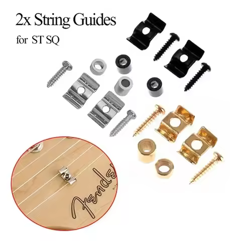 1 Pair Of String Trees/Retainers Electric Guitar Gold/Black/Chrome With Screw Guide Fit Telecaster E
