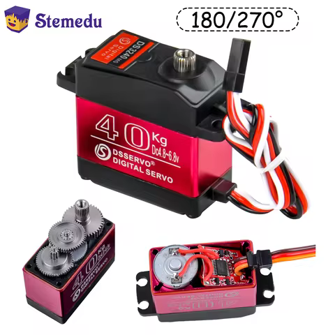 40KG 6V DS3240 Large Torque Digital Servo Motor 180/270 Degree Waterproof IP66 with 25T Servo Arm fo