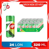 THÙNG 24 LON NƯỚC NGỌT HƯƠNG CHANH 7UP 320ML