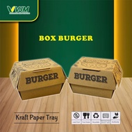 (Contents 50) 10 x 10 x 7.5 Food Grade Laminated Burger Box - Food Box