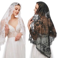 Church Veil Mantilla Latin Mass Veils Floral Lace Design Head Covering for Catholic Chapels Confirma