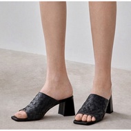 Jastip Ivette Woven Square-Toe Heeled Mules