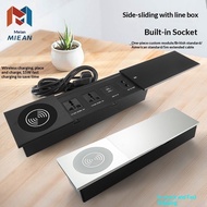 Embedded Desktop Socket Island Table Sliding Cover Multi-Function Socket Hidden USB Charging Socket