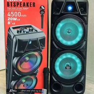 Ready Stock ZQS-8210 BTS Wireless Bluetooth Portable Speaker / Super Bass / Wireless Microphone / LE