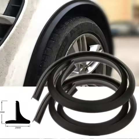 1/2pcs Car Splash Guard Fender Flare Extension Wheel Eyebrow Moulding Trim Wheel Arch Strip Extender