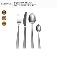 Equinox 18/10 Cutlery Set Stainless Steel Spoon Fork Knife - Milan (24 Pcs)