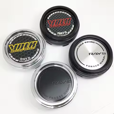 4pcs 66mm Wheel Caps Center Hub Cover for Rays VOLK Racing TE37 Black Chrome Emblem Car Styling Acce