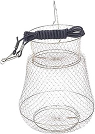 COHEALI Collapsible Mesh Fishing Cage Metal Rustproof Fish Basket Collapsible Fishing Net Cage Fish Baskets for Live Fish Crab Shrimps Lobster Minnows