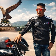 JACKET RIDE ELF HITAM PUTIH LINE 2.