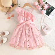 Dress Newborn Baby Girl 2-7Tahun Baju Gaun Budak Perempuan Summer Suspenders Embroidered Tulle Flora