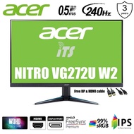 Acer Nitro 27" VG272U W2 IPS 240Hz 0.5ms WQHD 2K Gaming Monitor (Build in Speaker)