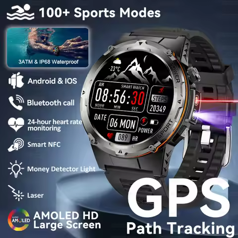 2024 New Military Smartwatch IP68 Waterproof outdoor Sports Fitness tracker health monitor BT call 3
