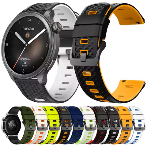 22mm Silicone Watch Strap for Huami AMAZFIT BALANCE/GTR 4 2e 47mm Bracelet AMAZFIT BIP6/GTR3 Pro/Str