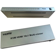 16x1 HDMI KVM Quad Screen Multi Viewer 16 in 1 Out Seamless Switch HDMI Multiviewer Support Mouse Ke