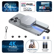 WAVLINK 10Gbps Magnetic M.2 2230 NVMe/SATA SSD Enclosure For iP 16/15 Pro Max ProRes up to 8TB