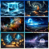 Fish Tank Background Sticker New Style Universe Ecological Tank 5d Fantasy 3d Self-Adhesive Backgrou