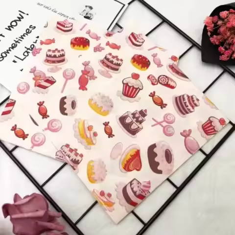 Hot Birthday Cake Colorful Printed Square Paper Napkin Cafe Baking Paper Napkin Party Paper Placemat
