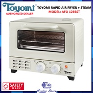 TOYOMI AFO1266ST 12L RAPID AIR FRYER + STEAM OVEN, LOW-E HEAT RESISTANT GLASS, 900W, 1 YEAR WARRANTY, AFO 1266ST