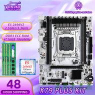 Kkde ชุด X79 Plus Moederbord M-ATX Lga 2011พบกับ Xeon E5 2696v2 Cpu En 4*16Gb = 64Gb Ddr3 Eccram Ondersteuning ช่องคู่ Nvme M.2