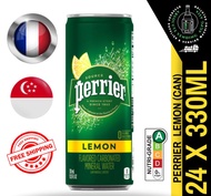 PERRIER LEMON Sparkling Mineral Water 330ML X 24 (CANS) - FREE DELIVERY within 3 working days!