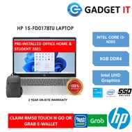 HP 15-FD0178TU LAPTOP (I3-N305,8GB,512GB SSD,15.6" FHD,UHD GRAPHICS,WIN11)FREE BACKPACK + PRE-INSTAL