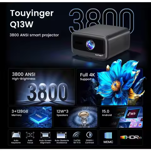 Q13W projector 4K supports V660 flagship anti-card chip MEMC fluid motion 3GB + 128GB Pro storage, b