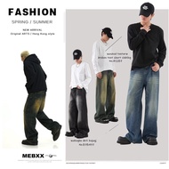 Baggy Jeans Fashionable Men's Jeans Large Turn-light blue back Blue Color Medium Dark Blue color